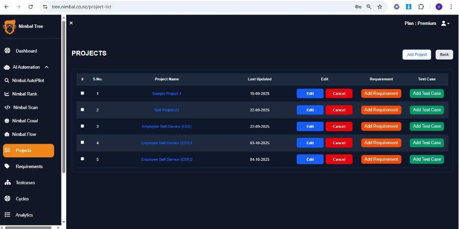 Projects screenshot 1